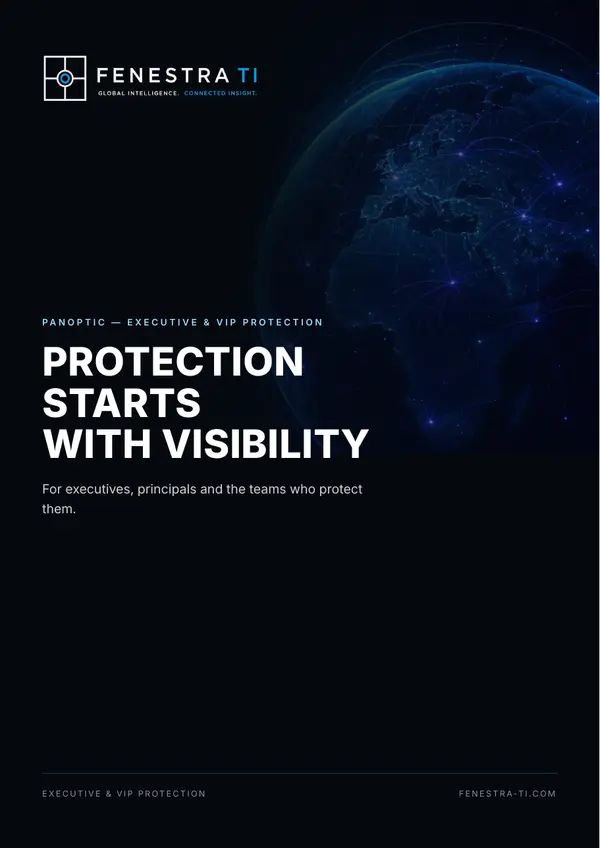 Panoptic for Executive and VIP Protection brochure cover