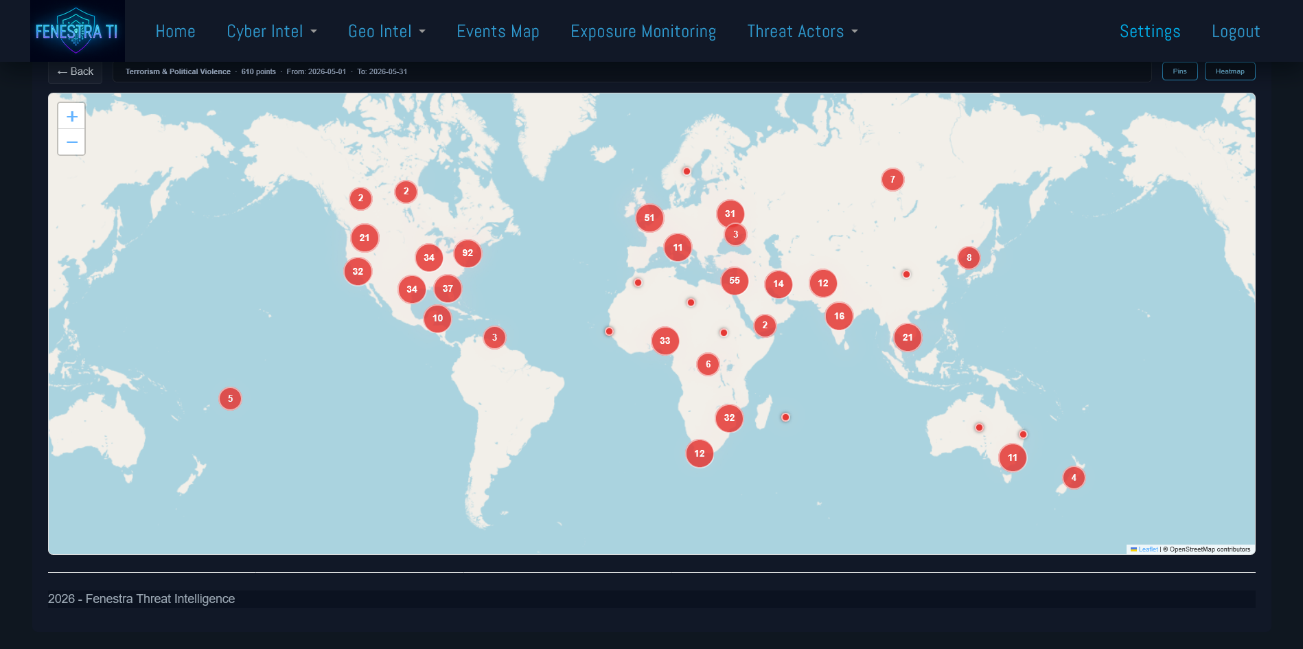 Terrorism & Political Violence Map Results